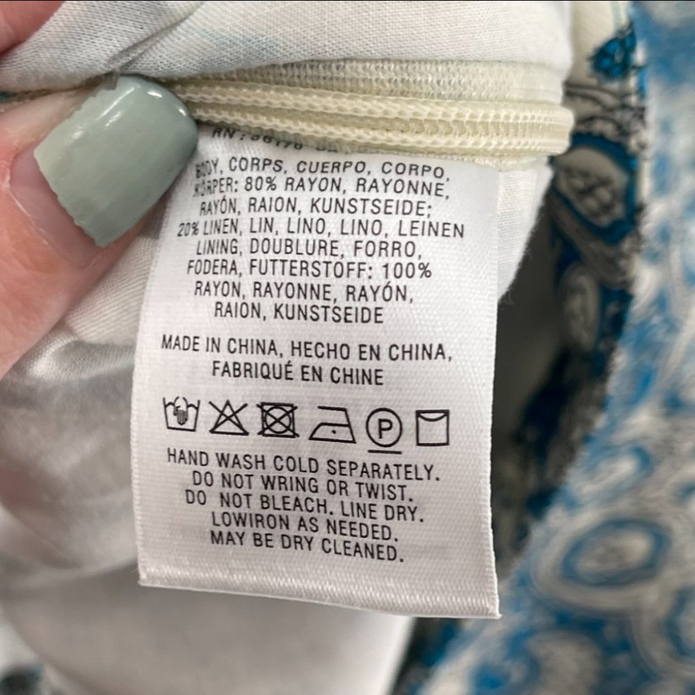 Anthropologie Feather Bone Talese Blue BOHO Paisley Print Airy Wide Leg Pants 0